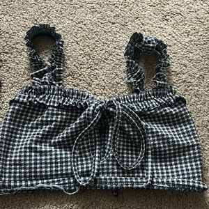 Checkered crop top.